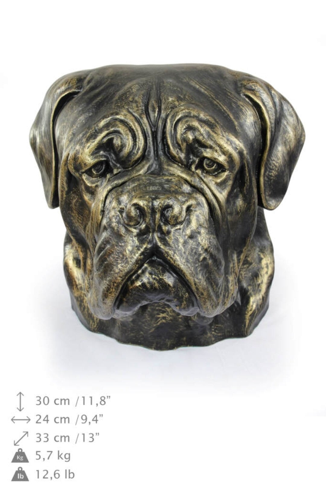 French Mastiff Memorial Sculpture Urn