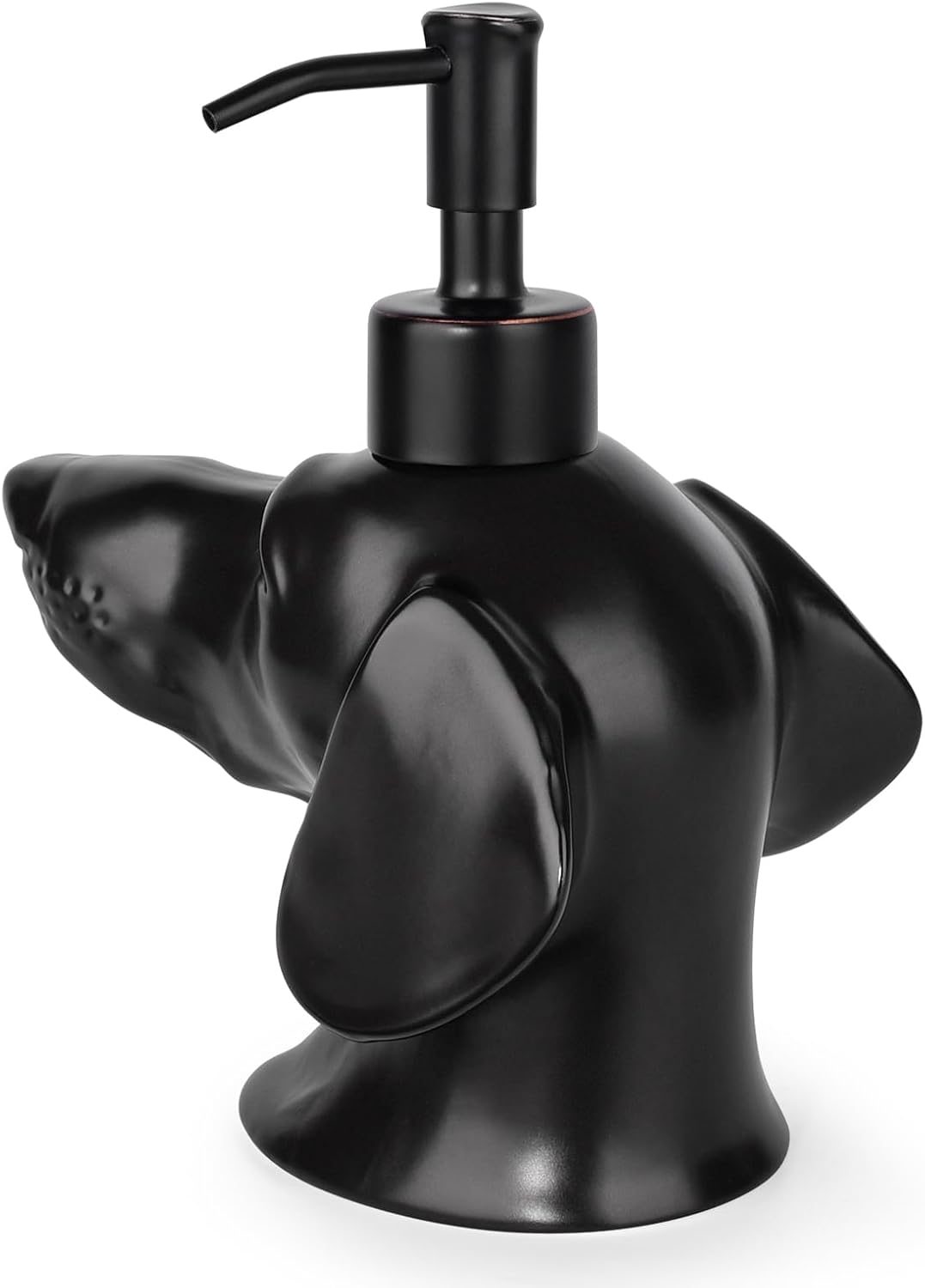 Artisanal Dachshund Stoneware Soap Dispenser