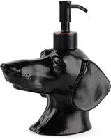 Artisanal Dachshund Stoneware Soap Dispenser