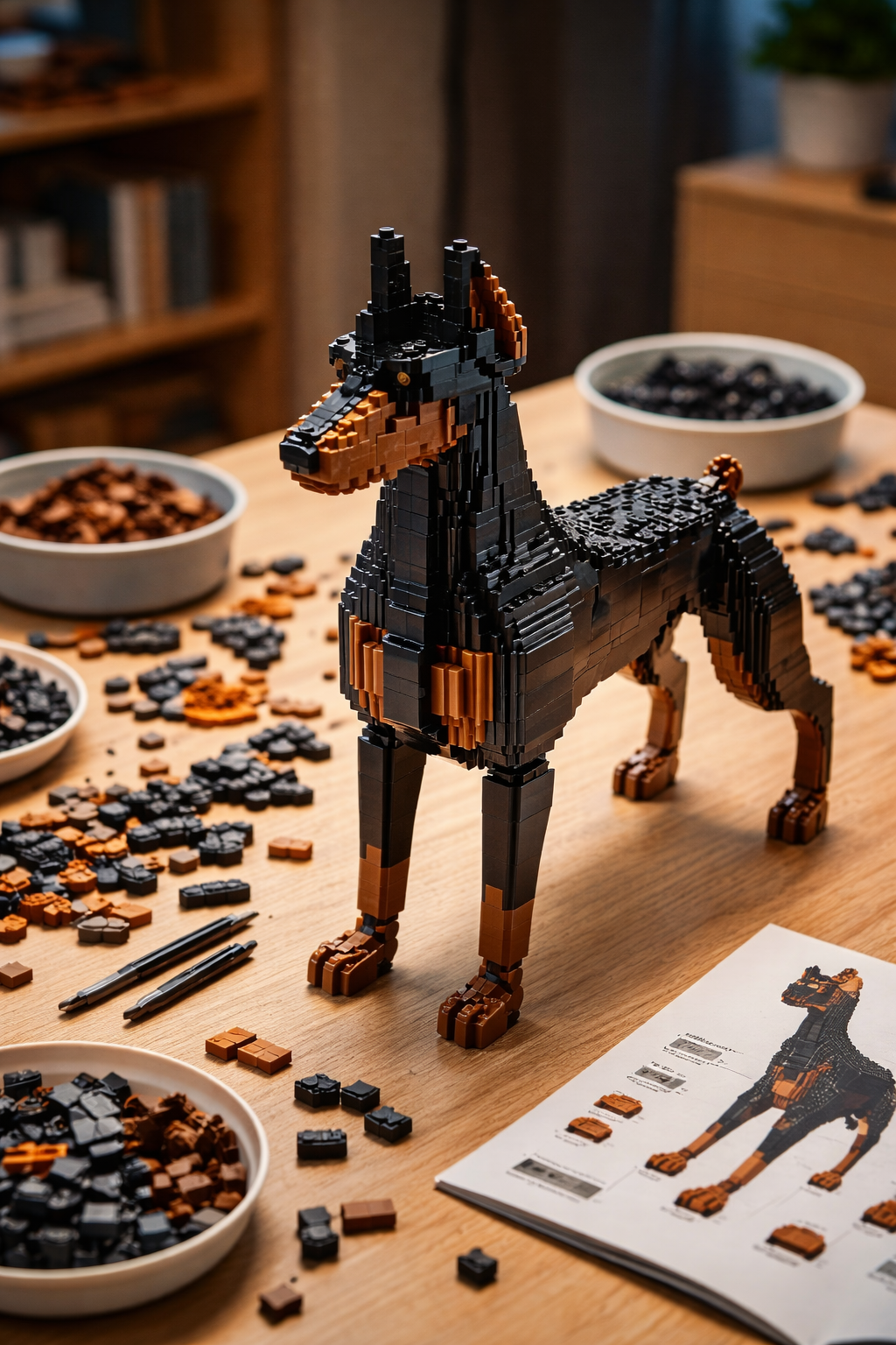 Doberman Building Brick Model