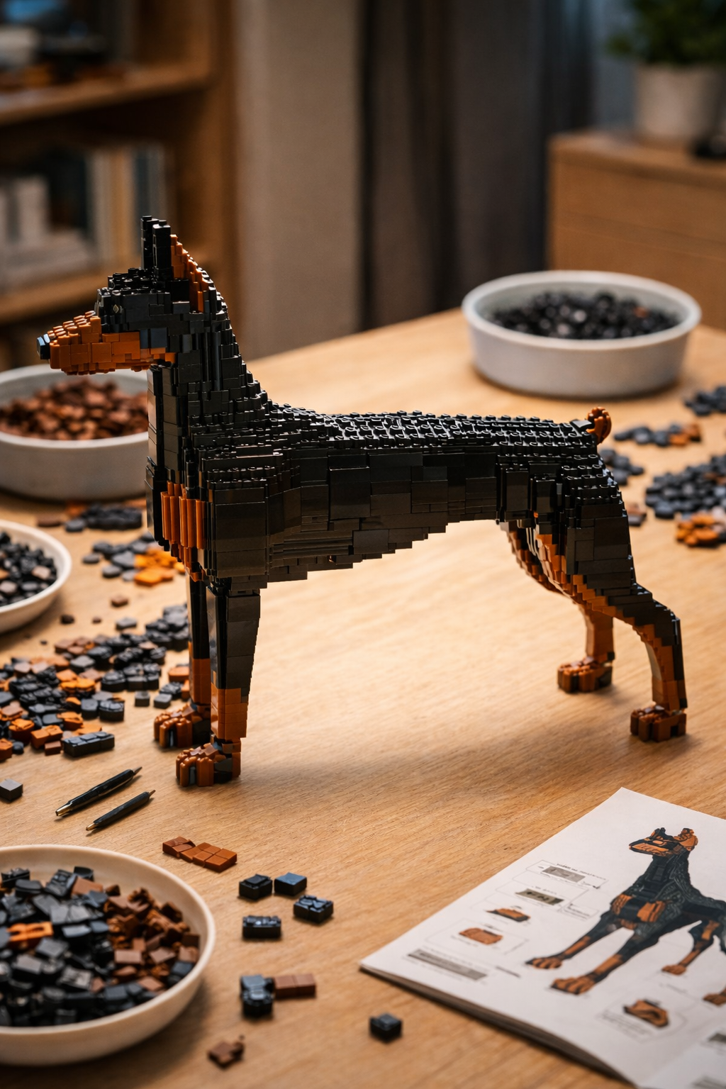 Doberman Building Brick Model