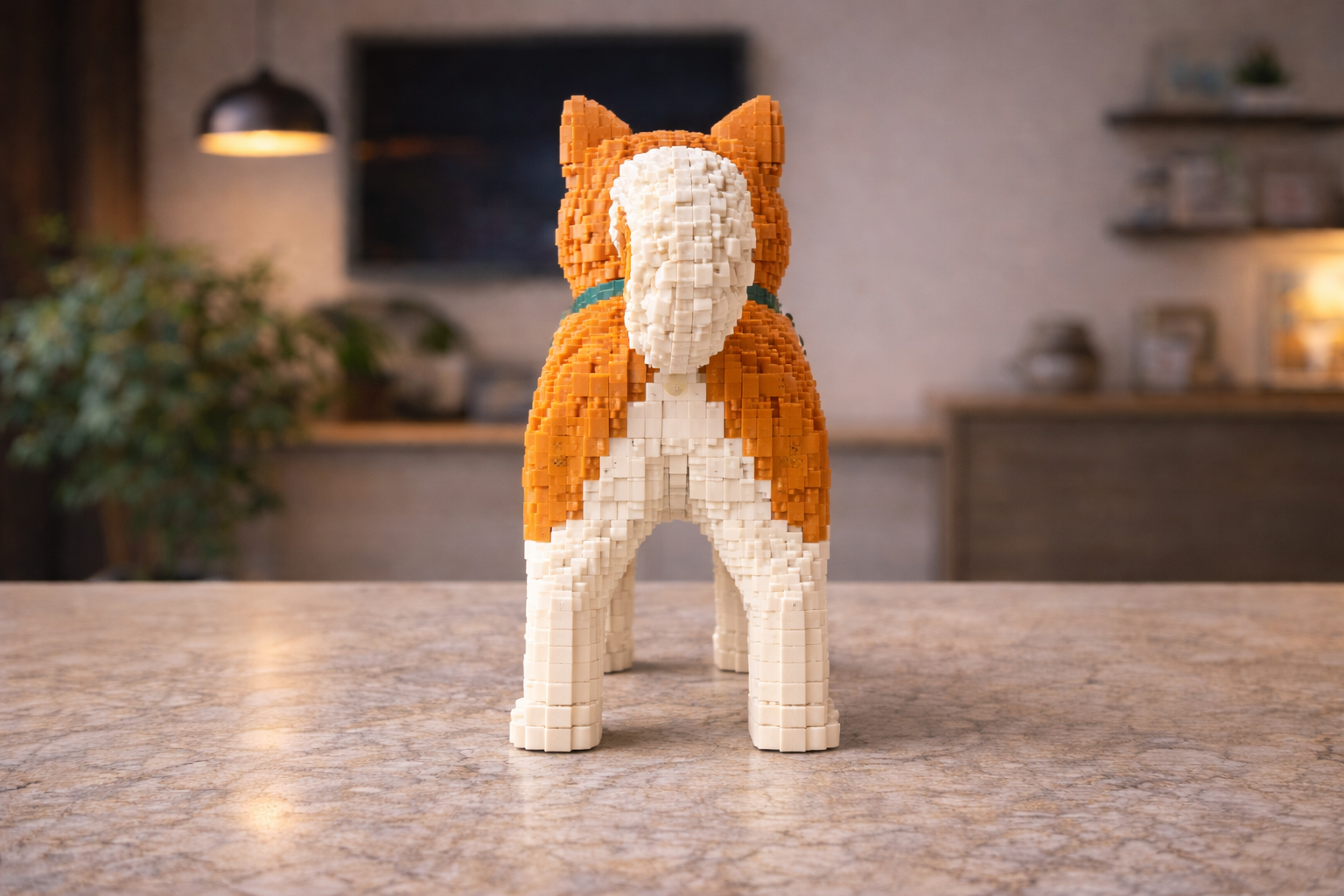 Akita Dog Building Block Model